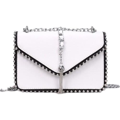 2019 Fashion Female Square Bag New PU Leather Women Handbag Rivet Shoulder Messenger bags Fashion Simple Messenger Bag XZ-229