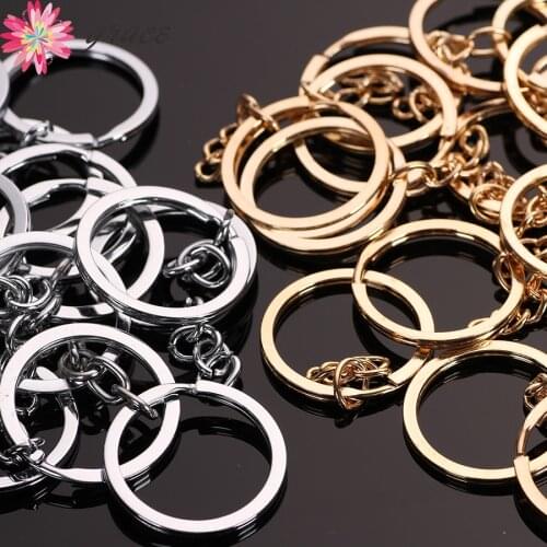 50pc/lot Metal Round Circle Key Chains Split Rings Car Bag Key Holder Keyring Diy Findings Decorate Connector Accessories Golden