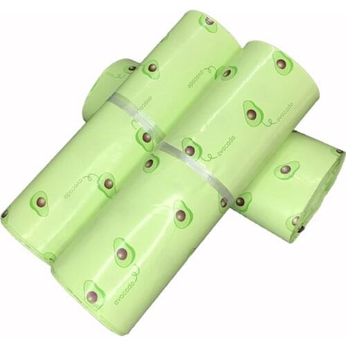 50pcs Yellow Avocado Fruit Pattern Express Envelope Storage Bags Poly Mailers Self Seal Plastic Envelope Shipping Packaging Bag