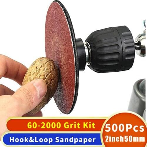 500pcs/box 2 Inch 50mm Polish Pad Abrasive Tools Sander Disc Sanding Disk Sand Paper