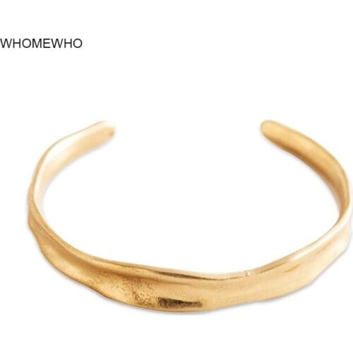 53mm Summer Hammered Metal Antique Gold Open Cuff Adjustable Bangle Bracelets Korean Fashion Minimalism Party Jewelry Accessory