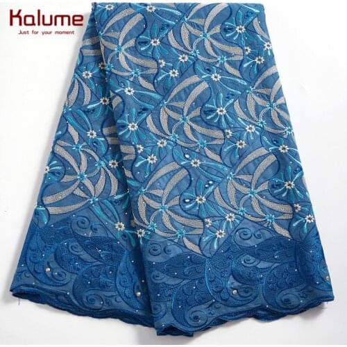 Kalume African Lace Fabric Diy Dress Nigerian Cotton Lace Stones Swiss Voile In Switzerland Dresses For Party Wedding Lace F2361