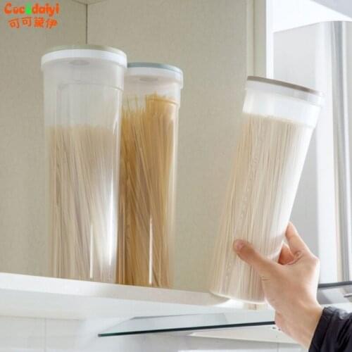 Cylinder Shaped Noodle Container Spaghetti Canister Cereal Crisper Grains Box Nov