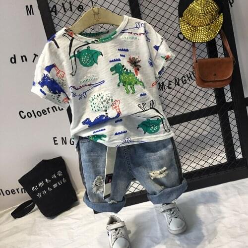 Children Cartton Dinosaur Printed T Shirts Boys Clothes 2018 New Brand Baby Boys Top Tees Boys Tops 2018 Kid T Shirts Clothing