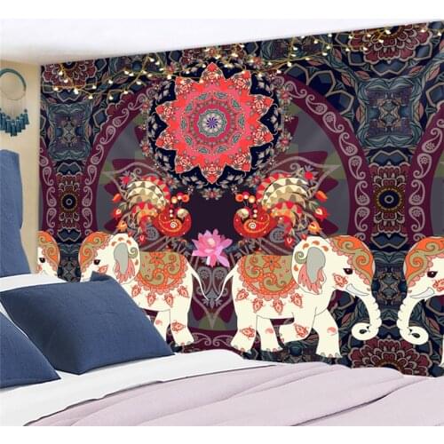 Mandala Tapestry Wall Hanging Deocr Elaphant Chakra Decoration Colorful Print Bed Room Psychedelic Aesthetic Art Home Tapestry