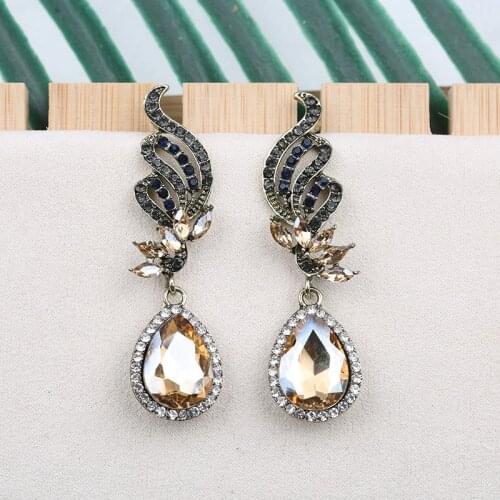Veyofun Classic Symmetric Crystal Drop Earrings Luxury Dangle Earrings For Woman Fashion Jewelry New Gift