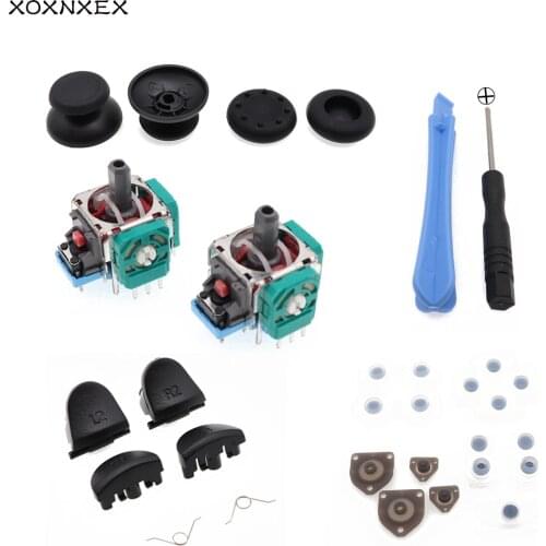 PS4 Controller Replacement Parts Original Controller Rocker Pad Thumb Stick Grip Trigger Button Spring Tri-wing Screwdriver Kit