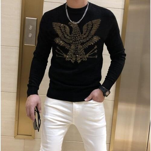 Mens Sweaters 2021 Spring Autumn Winter Warm Knitted Sweater Diamond stone Male Clothing Casual Knitwear