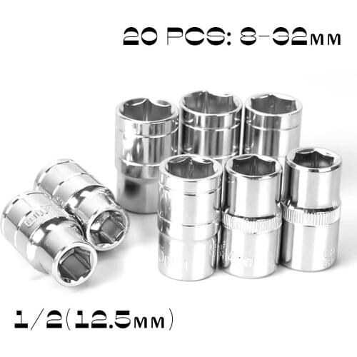 13/17/20 Pieces Outer Torx Socket Bit Set Hexagon Socket Wrench Kit for Car repair 1/2 3/8 1/4