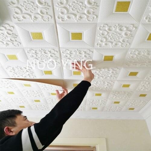 Wall Stickers 3D Self-Adhesive Wall Sticker Wallpaper Waterproof Pe Foam Wall Panel For Wall Ceiling Bedroom Decoration