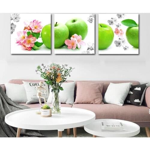 Wall Art Canvas Painting Green Apple Picture Modern Kitchen Poster and Prints Home Canvas Print Wall Pictures for Living Room