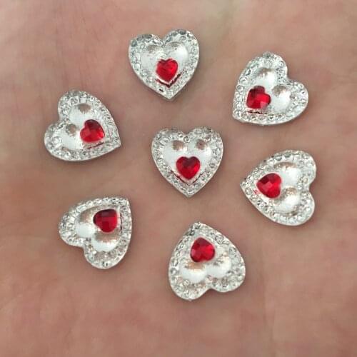 New heart Resin 80pcs 12mm Double Heart Flatback Wedding Decoration Diy Craft D172