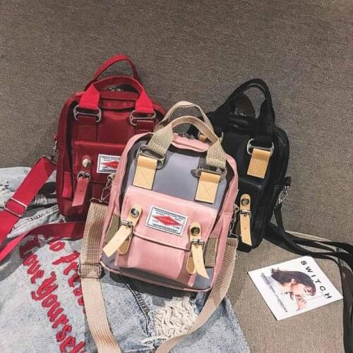 New Women Backpack Contrast Color Preppy Small Waterproof Crossbody Shoulder Bags Travel School Bag girls Famous Brand Desigen