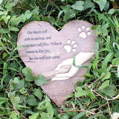 Pet Memorial Stone Dog Grave Marker Garden Backyard Pet Loss Gravestone Gift