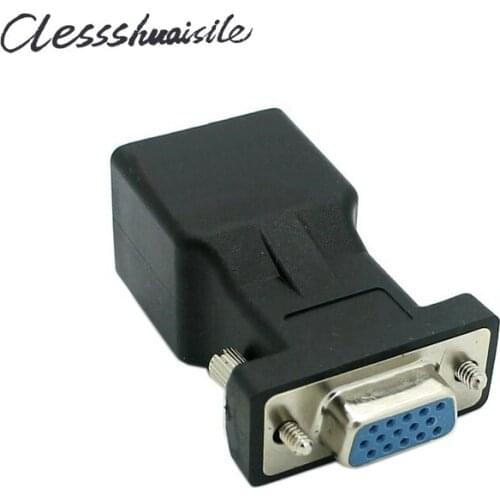 Extender VGA RGB HDB 15pin Female to LAN CAT5 CAT6 RJ45 CAT 5 CAT 6 Network Cable Female Adapter