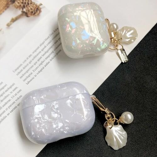 Luxury Shiny Pearl Shell Earphone Case for Airpods Pro 2 Earpods Case for Air Pods Pro AirPod 2 1 Coque Bluetooth Earphone Funda