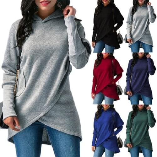 Women Hoodies Sweatshirts New Autumn Winter Long Sleeve Pocket Irregular Pullover Female Casual Warm Hooded Sweatshirt Plus Size