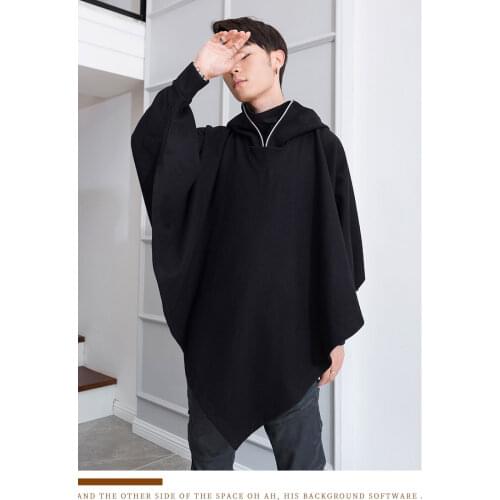 Winter tide mens coat, Cape, medium length coat, students dress, tuxedo, cape coat, hood