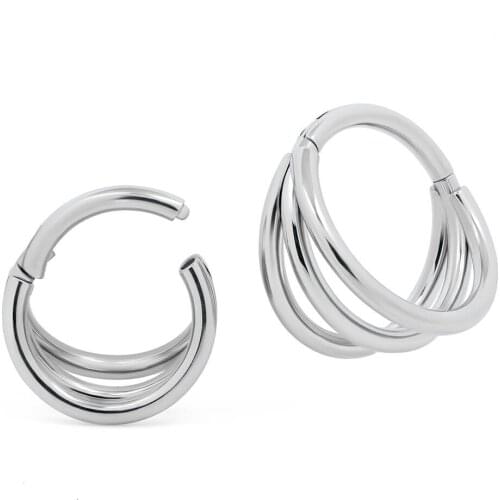 1Pc Top Quality G23 Titanium 16G Segment Septum Clicker Piercing Daith Nose Ring Body Earrings Hanger Clip On Fashion Jewelry