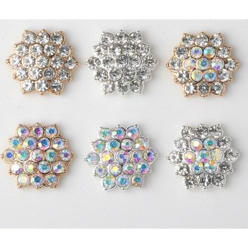 10Pieces/Lot 16*17mm Metal Set Rhinestone Buttons Decorative Accessories Apparel Sewing DIY Jewelry Making