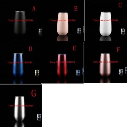 25pcs NEW Wine Cup Champagne Beer 6oz Termos Stemless Flute Stainless Swig Tumbler Thermos Vacuum Flask Insulated