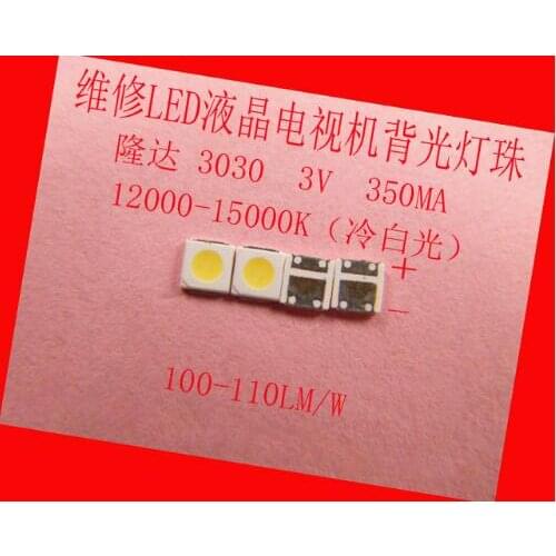 300piece/lot FOR Maintenance Pioneer Sanyo led LCD TV backlight Article lamp SMD LEDs 3030 3V Cold white light emitting diode