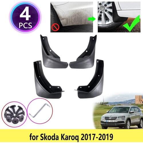 4PCS for Skoda Karoq 2017 2018 2019 New Mudguards Mudflaps Fender Mud Flap Splash Guards Car Mud Front Rear Protect Accessories