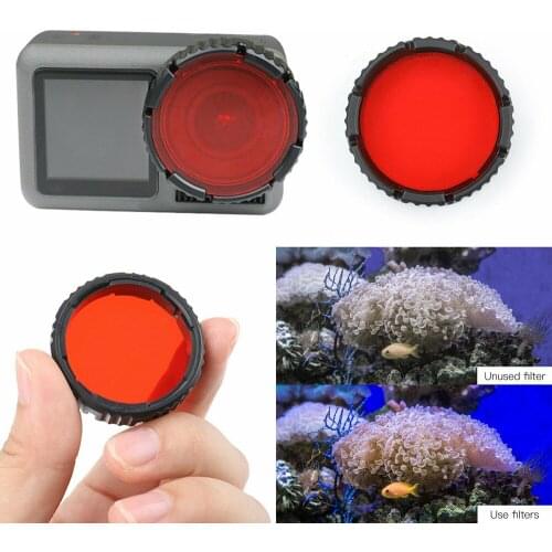 Lens Hood For DJI OSMO Action Sport Camera Diving Red Lens Filter Underwater Shooting Lens Motion camera accessories #712
