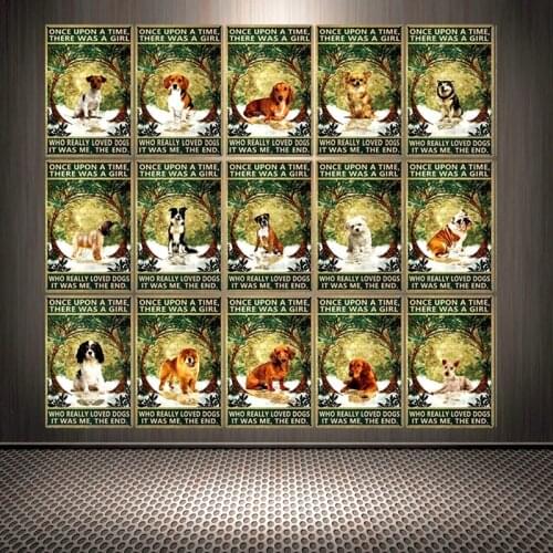 [ DecorMan ] Who Really Loved Dog Was Me Border Collie Husky Bichon Frise Labrador Tin Metal SignPaintings Bar PUB Decor DG-002