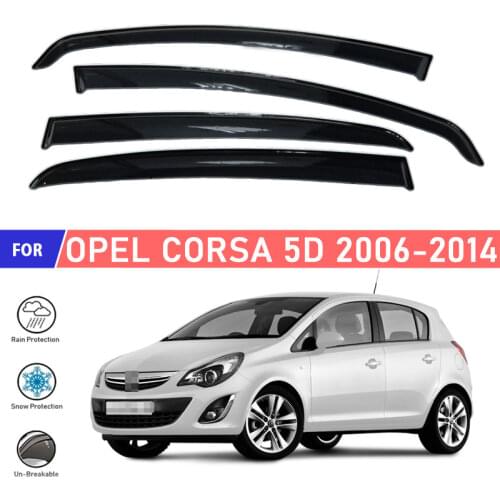 Window deflectors for Opel Corsa 5D 2006~2014 car window deflector wind guard vent sun rain visor cover car styling