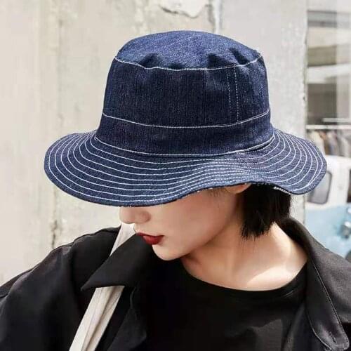 AB Side Reversible Womens Panama Summer Cotton Breathable Sun Hat Female Fashion Korean Style Bucket Hat Cap Fisherman Hat