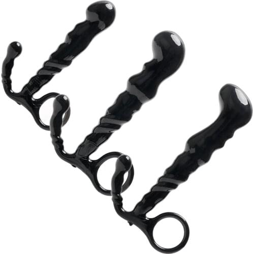 IKOKY Sex Toys for Men Women Prostate Massager Adult Products Crystal Jewelry with Pull Ring Anal Plug S/M/L Butt Plug