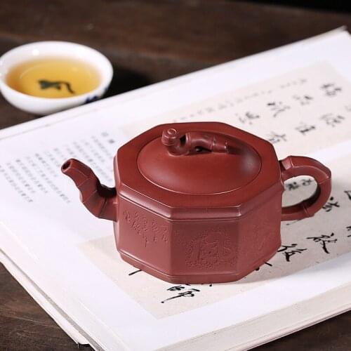 All handmade quality household Fang Qi teapot undressed ore bottom groove bamboo pot of eight square bamboo section