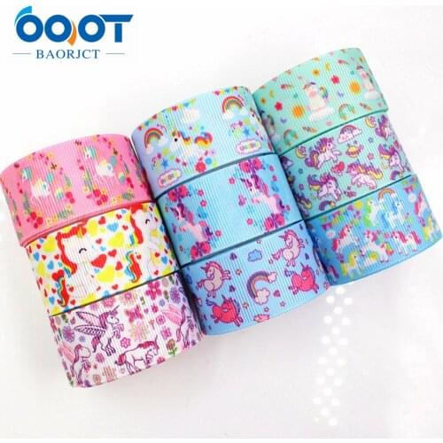 OOOT BAORJCT 1752213 25mm 10yard Cartoon Ribbons Thermal transfer Printed grosgrain Wedding Accessories DIY handmade material