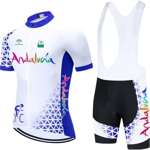 2021 Team ANDALUCIA Cycling Jersey Sets 20D PAD Bike Shorts Set Men Ropa Ciclismo Maillot Culotte Bicycling Top Bottoms