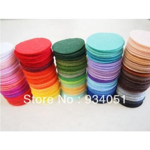 Set of 1000pcs 40mm Fabric Felt Circles Assorted for Sewing Works, Round Felt Pack Patches