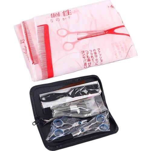 9Pcs Salon Hair Cutting Thinning Scissors Set Comb Clips Hairdressing Set