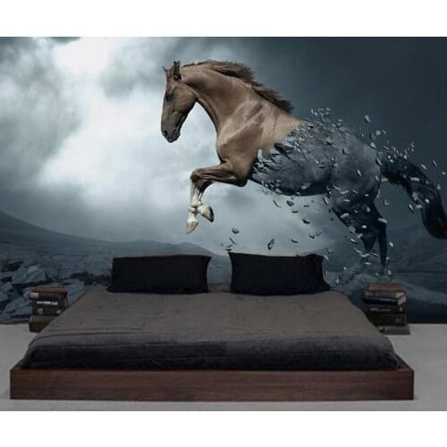 Custom Mural Wallpaper 3D Stereo Galloping Horse Photography Background Photo Wall Paper Home decor Living Room Bedroom Modern