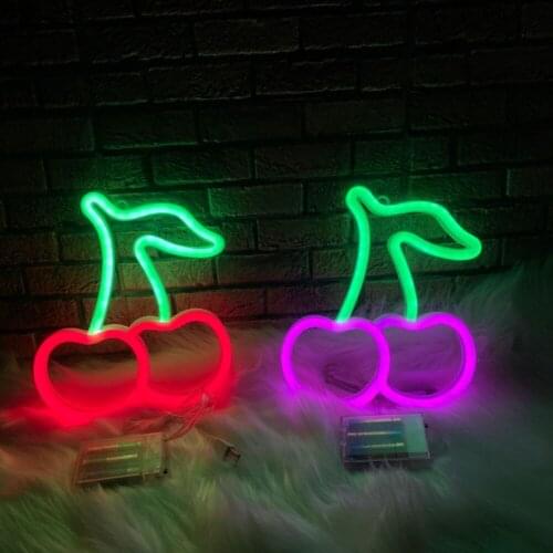 Led Night Light Battery USB Charging Love Decorative Holiday Led Neon Sign Cactus Coconut Tree Four Leaf Clover Home Decoration