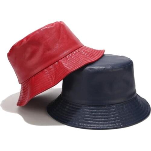 High quality PU leather Bucket Hat outdoor Fishing Cap unisex Fashion bob hat summer sunscreen panama for lover travel Necessary