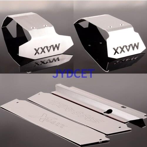 #7744 Front&Rear Stainless Steel Chassis Armor Skid Plate Set For 1/5 RC-Traxxas X-Maxx XMAXX 6S 8S 77086-4