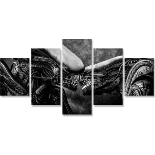 Movie Poster Aliens Canvas Painting 5 Panel Modular Pictures Wall Painting Living Room
