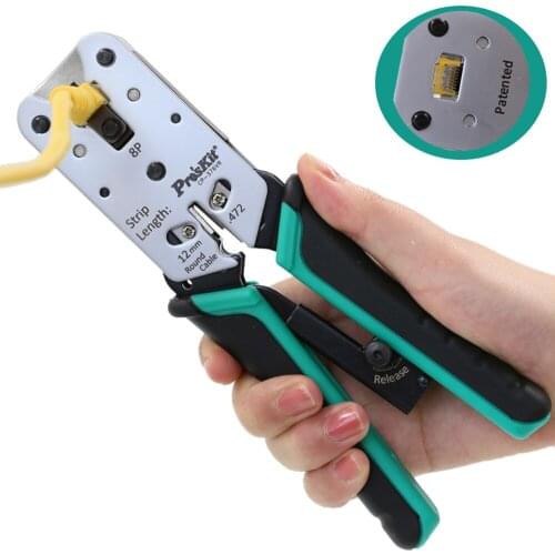 Proskit CP-376VR 8P Computer Crystal Head Pressing Line Pliers Tools Wire Crimper Plier Cutting Stripping Network Cable Pliers