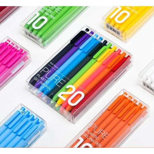 KACO Pure Candy Color Sign pen 0.5MM Gel Pen Stationery Student Set Retro Color Macaron Signing Pen For School Office KACO Refil