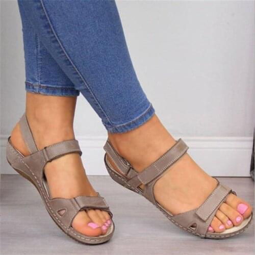 Women Sandals Soft Bottom Stitching Ladies Plus Size Comfortable Flat Sandal Open Toe Beach Shoes Woman Footwear Maggies Walker