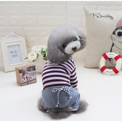 Super Soft Cotton Dog Jumpsuit Shirt Pet Puppy Clothes Outfit Apparel - Brown