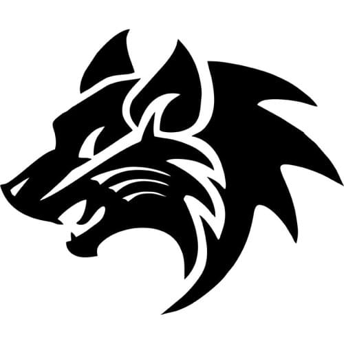 Side View of MIGNATIS - Angry Wolf With Snarling Mane Sticking Sticker Mural Art Decal For Car Window Loptop Decoration Vinyl stick