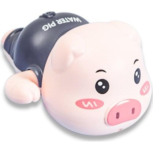 T5EC Clockwork Bath Toy Baby Beach Toy Educational Bathroom Playing Toy Swimming Toy Piggy Shower Wind-up Car for Infant 3M