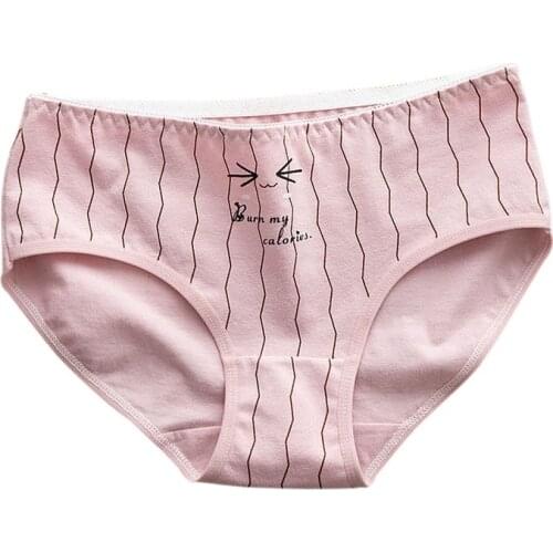 Womens Panties Cartoon Pattern Girl Briefs Female Underwear Cute Lingerie Ladies Underpants