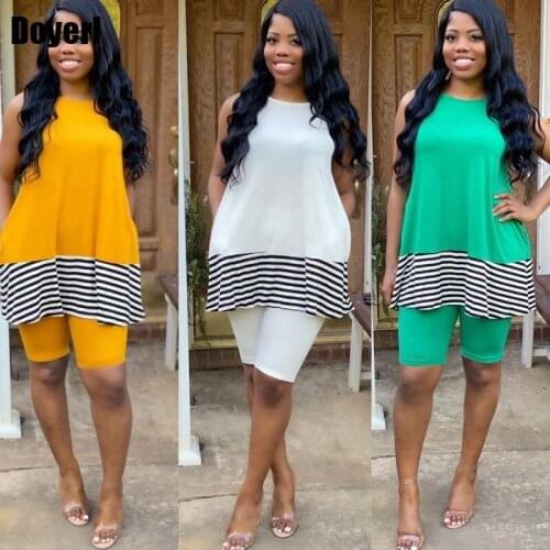 Streetwear Two Piece Set Women Lounge Wear Matching Sets Summer Long Top T Shirt Biker Shorts 2 Piece Sets Womens Outfits 2020